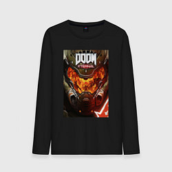Лонгслив хлопковый мужской Doom eternal - poster, цвет: черный