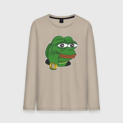 Мужской лонгслив Пепе Лягушонок советует думать