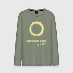 Лонгслив хлопковый мужской Тысяча сынов хаос винтаж лого, цвет: авокадо