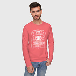 Лонгслив хлопковый мужской Винтаж 1988 года, выдержанный до совершенства, цвет: коралловый — фото 2