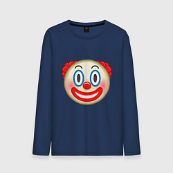 Лонгслив хлопковый мужской Эмодзи Клоун, цвет: тёмно-синий