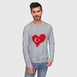 Лонгслив хлопковый мужской Сердце - Турция, цвет: меланж — фото 2