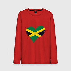 Лонгслив хлопковый мужской Сердце - Ямайка, цвет: красный
