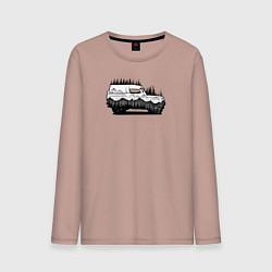 Лонгслив хлопковый мужской Бездорожье без дорог, цвет: пыльно-розовый