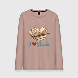 Мужской лонгслив Я люблю книги