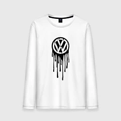 Лонгслив хлопковый мужской Volkswagen - art logo, цвет: белый