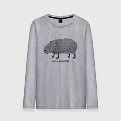 Лонгслив хлопковый мужской Угадай, кто это?, цвет: меланж