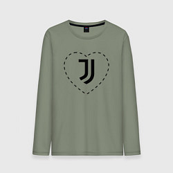 Лонгслив хлопковый мужской Лого Juventus в сердечке, цвет: авокадо