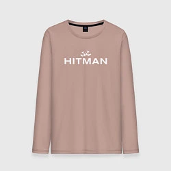 Лонгслив хлопковый мужской Hitman - лого, цвет: пыльно-розовый