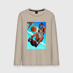 Мужской лонгслив Девочка-енот сделала слэм данк