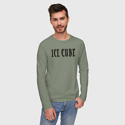 Лонгслив хлопковый мужской Ice Cube - logo, цвет: авокадо — фото 2