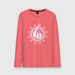 Лонгслив хлопковый мужской In flames - logo neon, цвет: коралловый