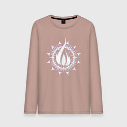 Лонгслив хлопковый мужской In flames - logo neon, цвет: пыльно-розовый