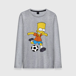 Мужской лонгслив Барт Симпсон бьёт по футбольному мячу