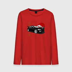 Лонгслив хлопковый мужской Subaru Impreza WRX Sti Japanese Retro Style, цвет: красный