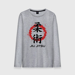 Мужской лонгслив Jiu jitsu red splashes logo