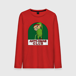 Лонгслив хлопковый мужской Anti christmas club, цвет: красный