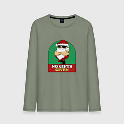 Лонгслив хлопковый мужской No gifts given, цвет: авокадо