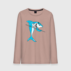 Мужской лонгслив Акула играет в бильярд