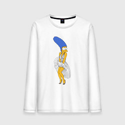 Мужской лонгслив Мардж Симпсон в позе Мэрилин Монро