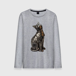 Мужской лонгслив Металлическая статуэтка кошки