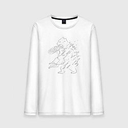 Лонгслив хлопковый мужской Медвежьи объятия, цвет: белый