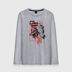 Мужской лонгслив Одинокий волк индеец