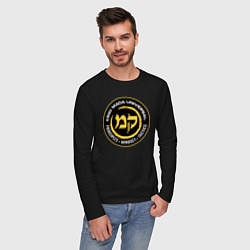 Лонгслив хлопковый мужской Krav-maga emblem tactical defense system, цвет: черный — фото 2