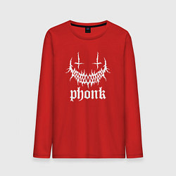 Лонгслив хлопковый мужской Phonk лого, цвет: красный