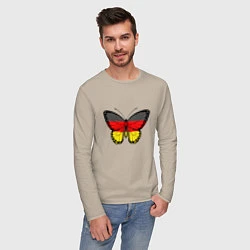 Лонгслив хлопковый мужской Бабочка - Германия, цвет: миндальный — фото 2