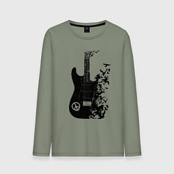 Мужской лонгслив Гитара и птицы