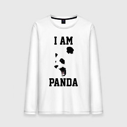 Лонгслив хлопковый мужской Я - панда, цвет: белый