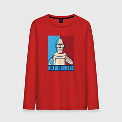 Лонгслив хлопковый мужской Bender Futurama, цвет: красный
