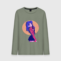 Лонгслив хлопковый мужской Misato Katsuragi Evangelion, цвет: авокадо