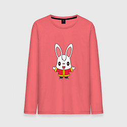 Лонгслив хлопковый мужской Hello Rabbit, цвет: коралловый