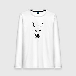 Лонгслив хлопковый мужской Лисье пятно, цвет: белый