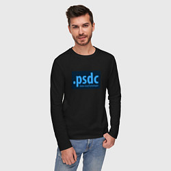 Лонгслив хлопковый мужской Adobe Cloud Technologies PSDC - Полный Пипец, цвет: черный — фото 2