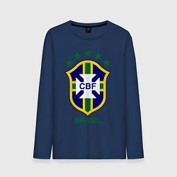 Лонгслив хлопковый мужской Brasil CBF, цвет: тёмно-синий