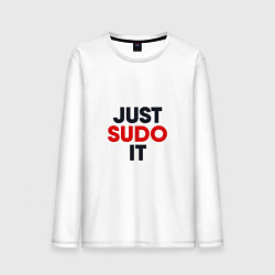 Лонгслив хлопковый мужской Just sudo, цвет: белый