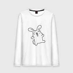 Лонгслив хлопковый мужской Happy Bunny, цвет: белый
