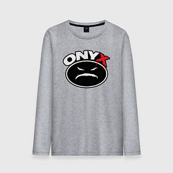 Лонгслив хлопковый мужской Onyx - black logo, цвет: меланж