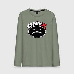 Лонгслив хлопковый мужской Onyx - black logo, цвет: авокадо
