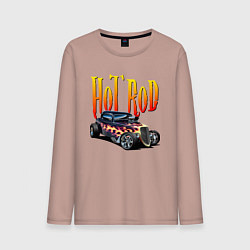 Лонгслив хлопковый мужской Hot Rod - Power, цвет: пыльно-розовый