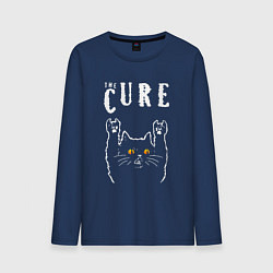 Лонгслив хлопковый мужской The Cure rock cat, цвет: тёмно-синий