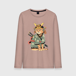 Мужской лонгслив Рыжий кот якудза Самурай