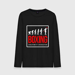 Лонгслив хлопковый мужской Boxing evolution its revolution, цвет: черный