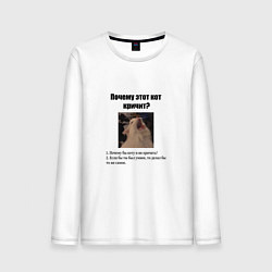 Мужской лонгслив Почему этот кот кричит?