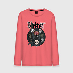 Лонгслив хлопковый мужской Slipknot art fan, цвет: коралловый