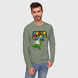 Лонгслив хлопковый мужской Super Mario - Spike - Character, цвет: авокадо — фото 2