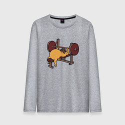 Мужской лонгслив Мопс - крутой пауэрлифтер!